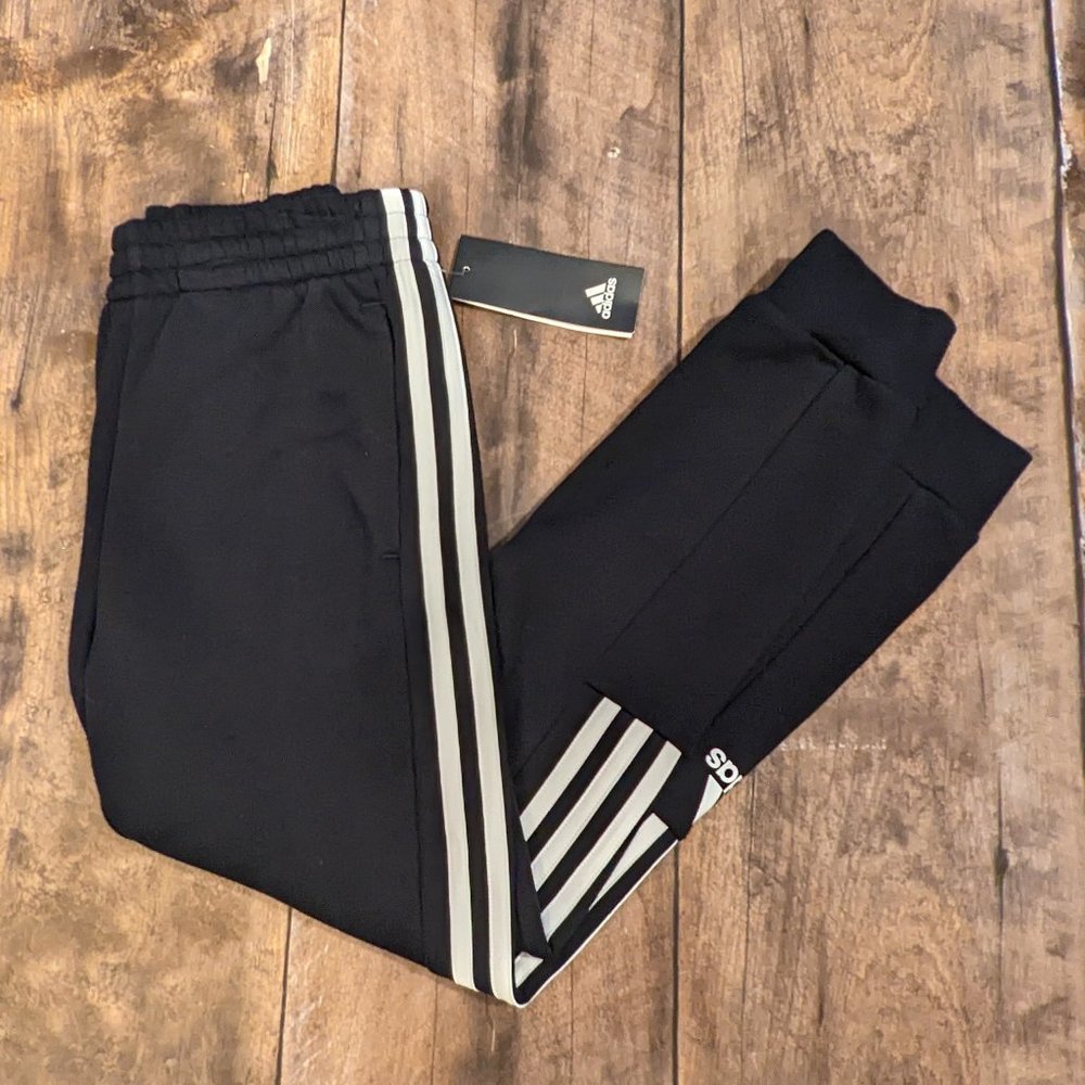 Adidas joggers, black, new, size Medium (10-12)